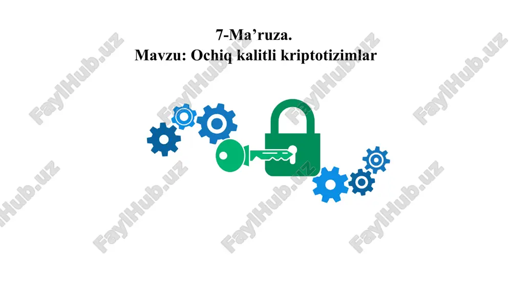 ochiqkalitlikriptotizimlar — PPTX