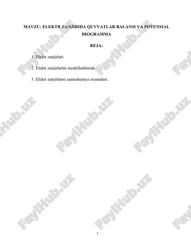 elektr zanjirlari — DOCX