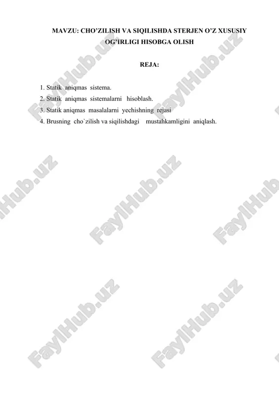 statik aniqmas sistema tahlili — DOCX