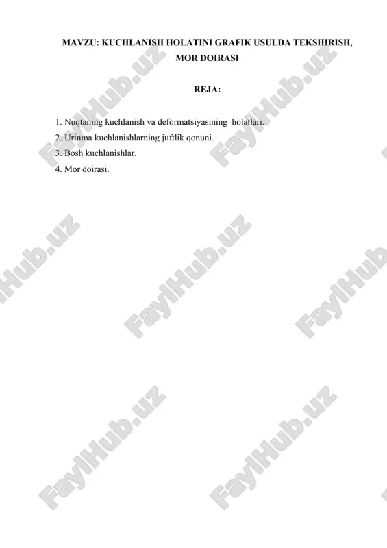 kuchlanish holatini grafik usulda tekshirish — DOCX