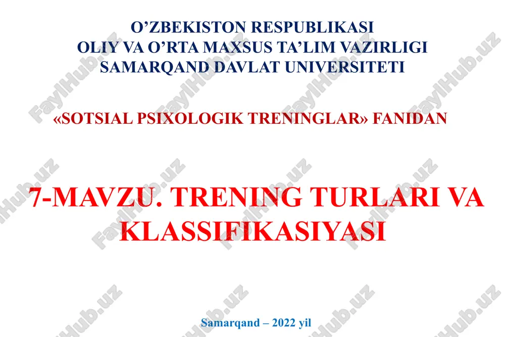 sotsial psixologik treninglar — PPTX