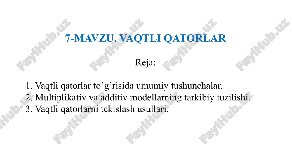 vaqtli qatorlar — PPTX