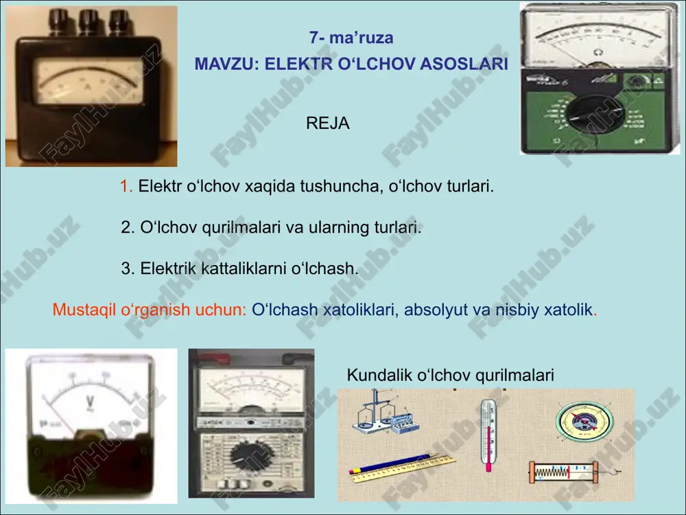 elektr o‘lchov asoslari — PPTX