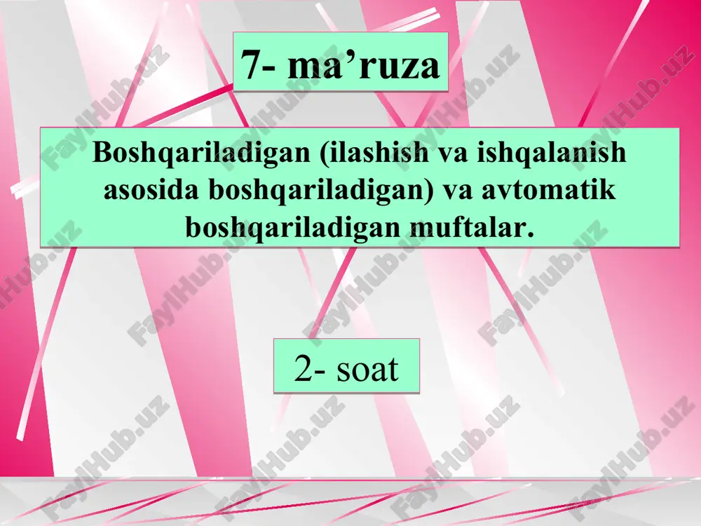 boshqariladigan va avtomatik boshqariladigan muftalar — PPT