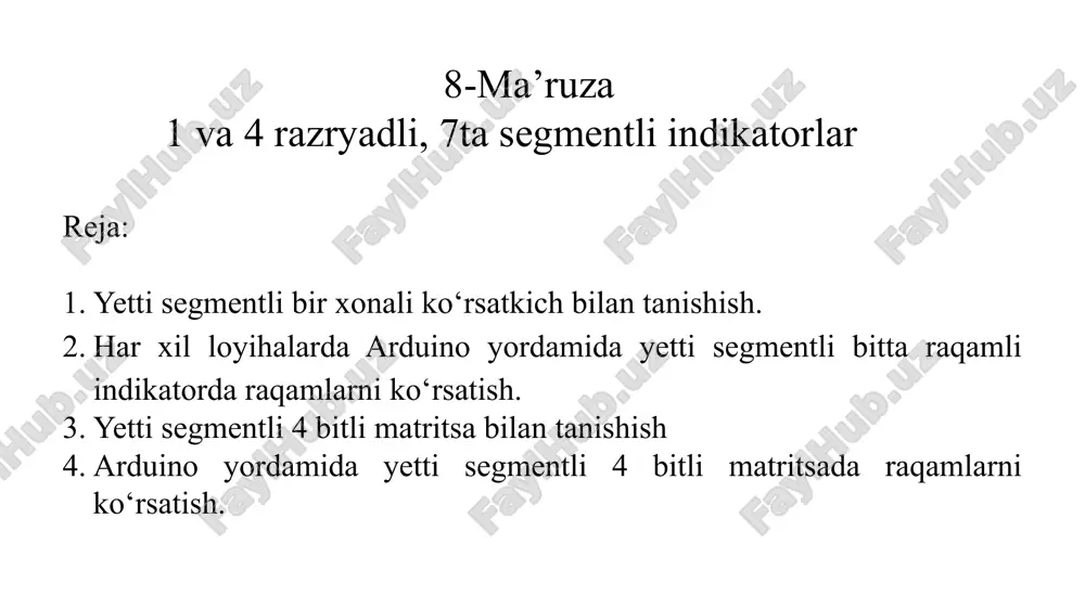 yettisegmentli birxonali ko‘rsatkich — PPTX