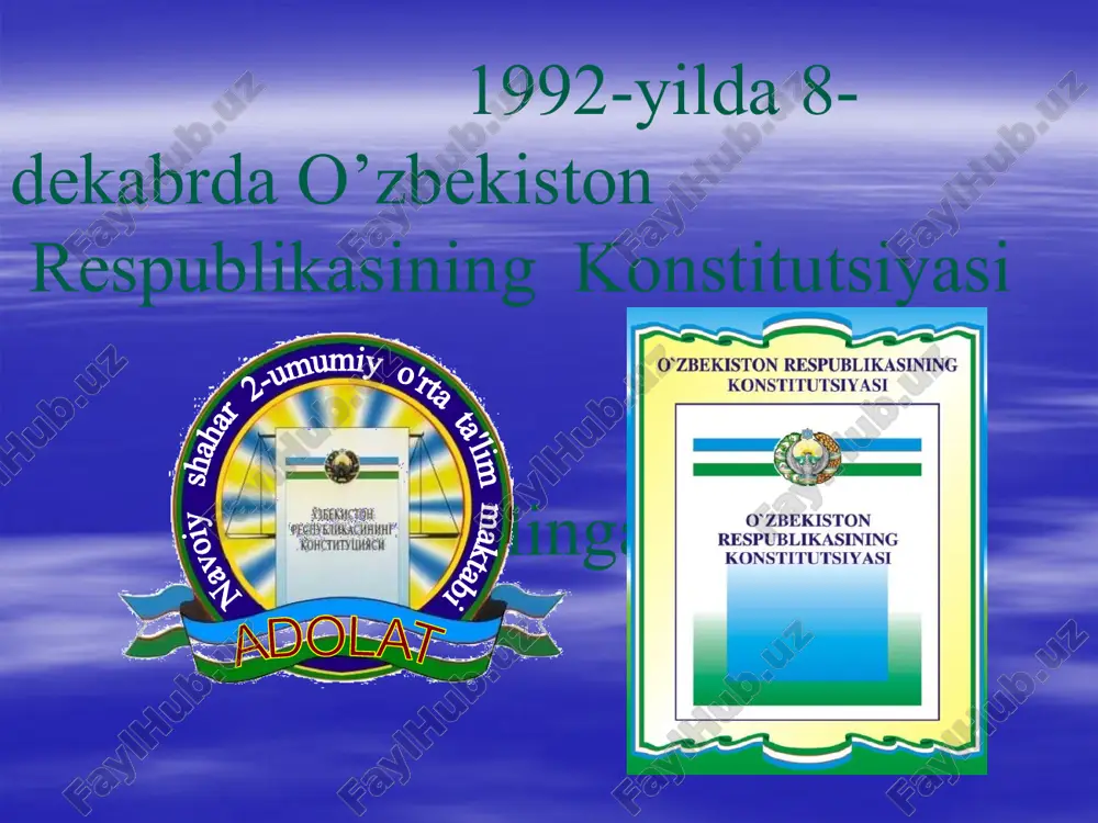 o'zbekiston respublikasi konstitutsiyasi — PPTX