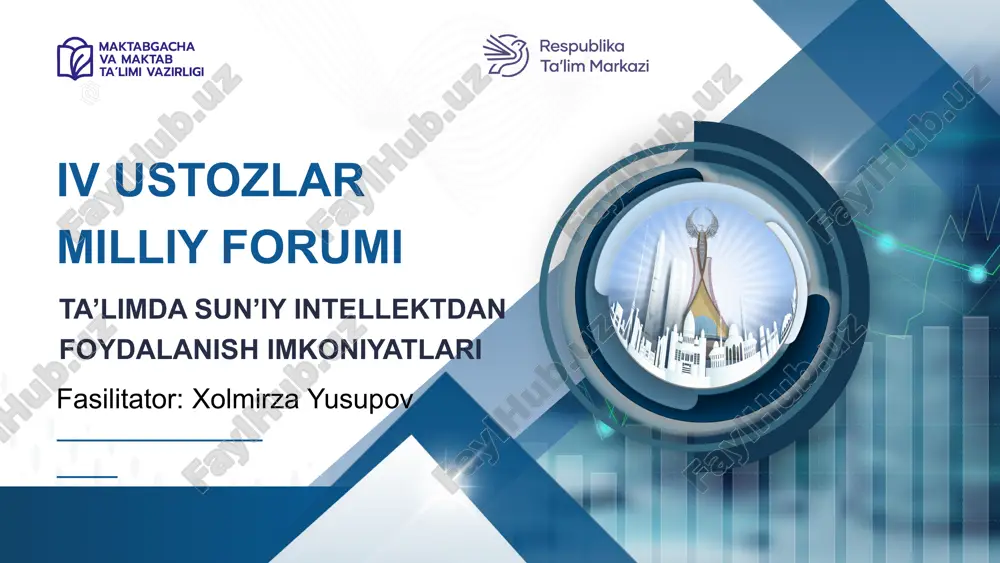 ta’limda sun’iy intellektdan foydalanish imkoniyatlari — PPTX
