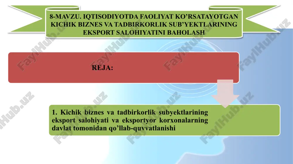 eksport salohiyati baholash — PPTX
