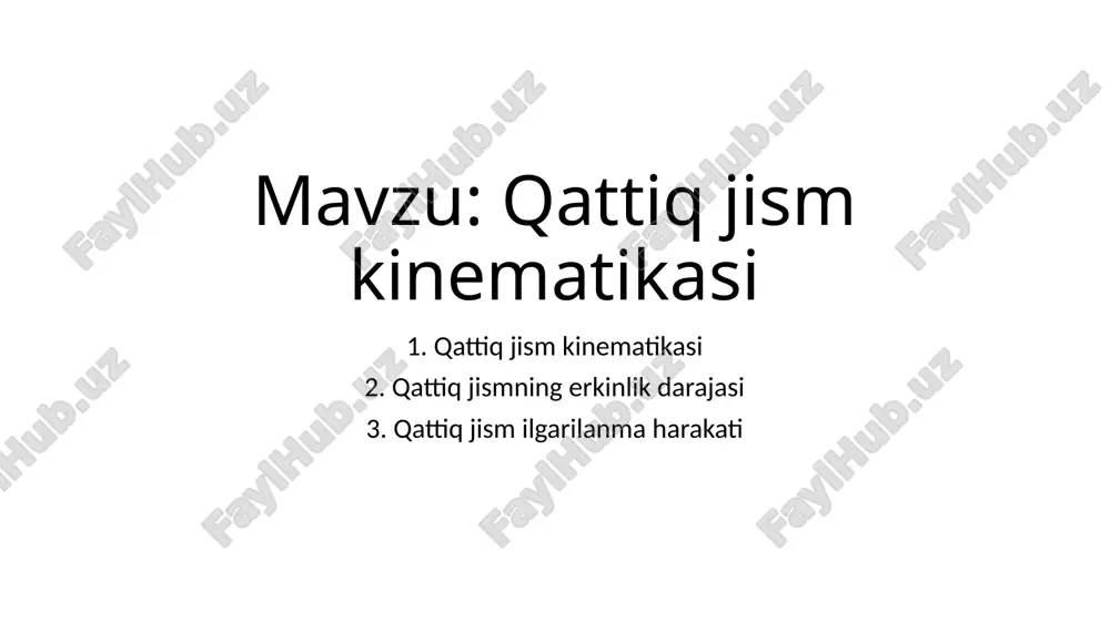 qattiq jism kinematikasi — PPTX