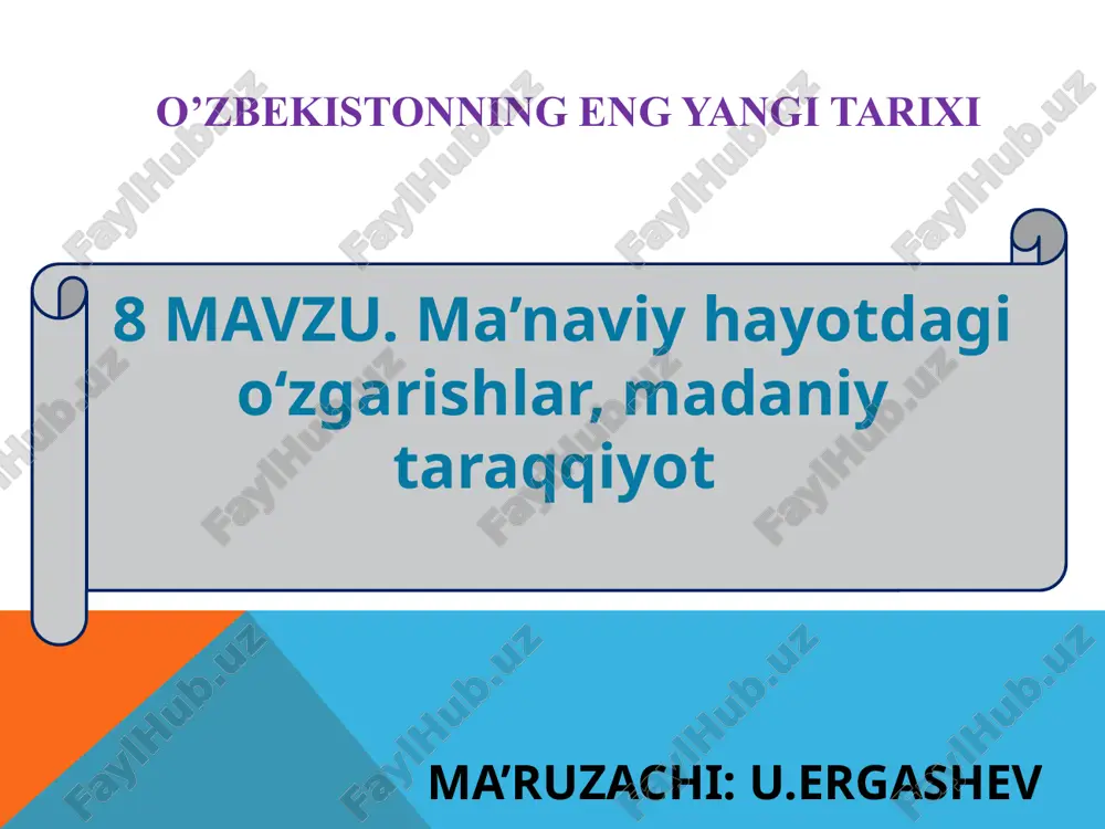 o’zbekistonning eng yangi tarixi — PPTX
