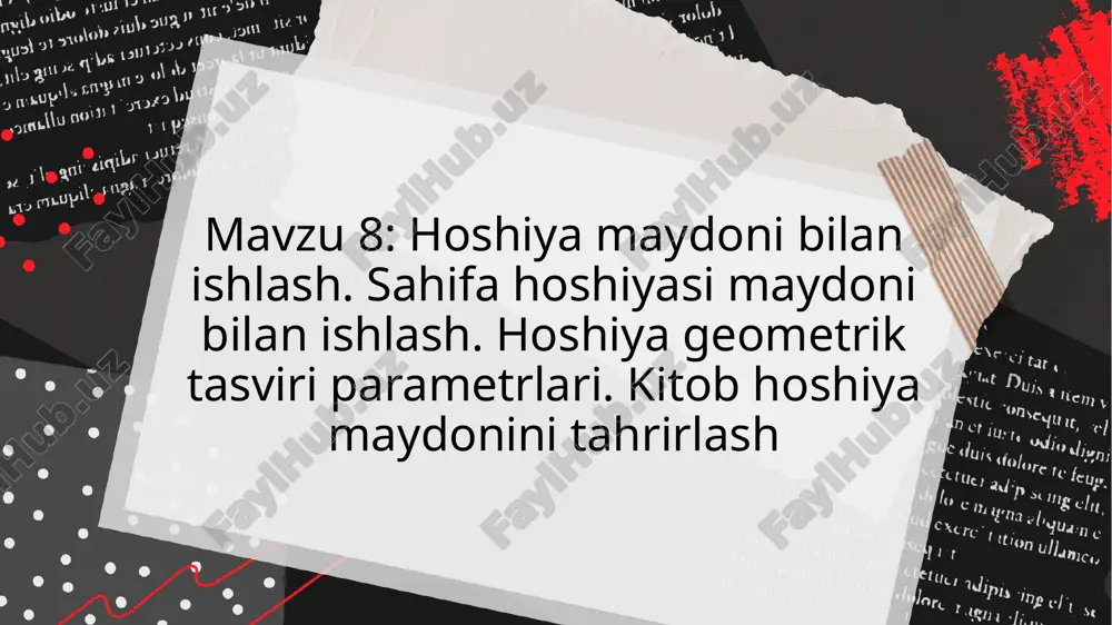 hoshiya maydoni bilan ishlash — PPTX