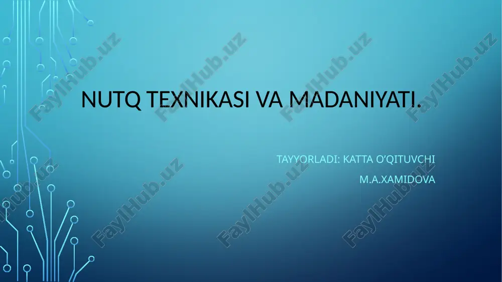 **nutq texnikasi va madaniyati** — PPTX