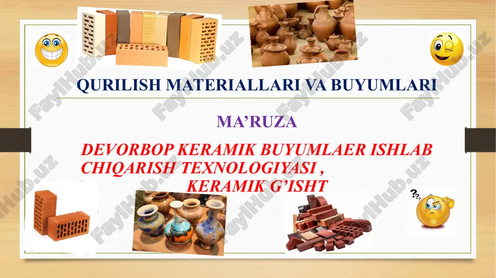 keramik g'isht — PPTX