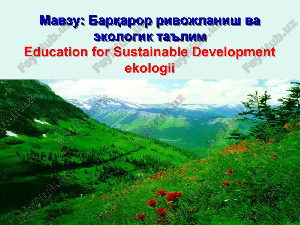 barqaror rivojlanish va ekologik ta'lim — PPT