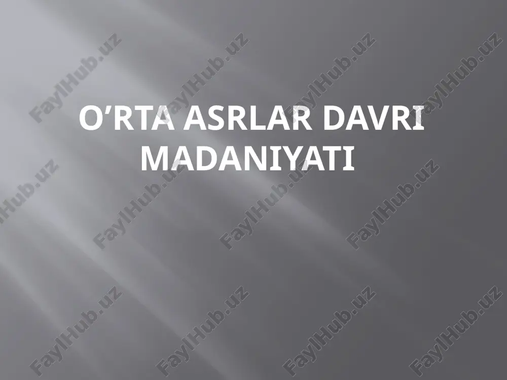 o’rtaasrlardavrimadaniyati — PPTX