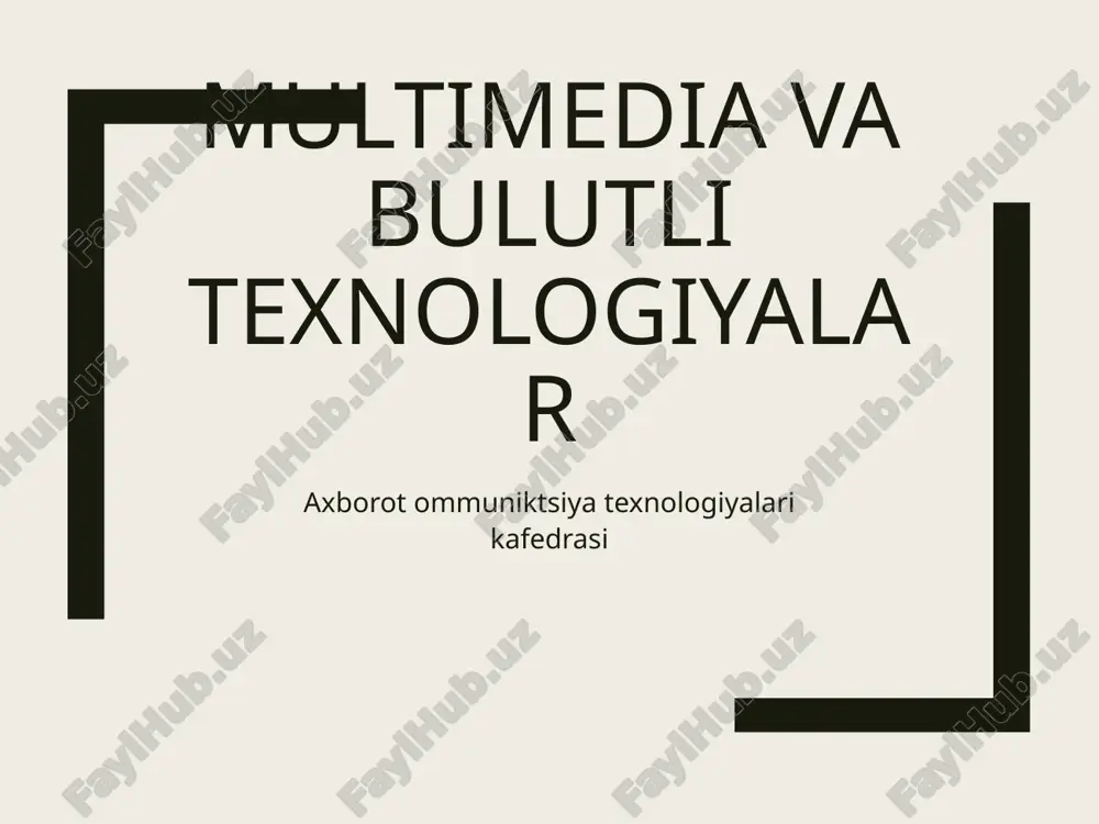 multimedia vabulutlitexnologiyalar — PPTX