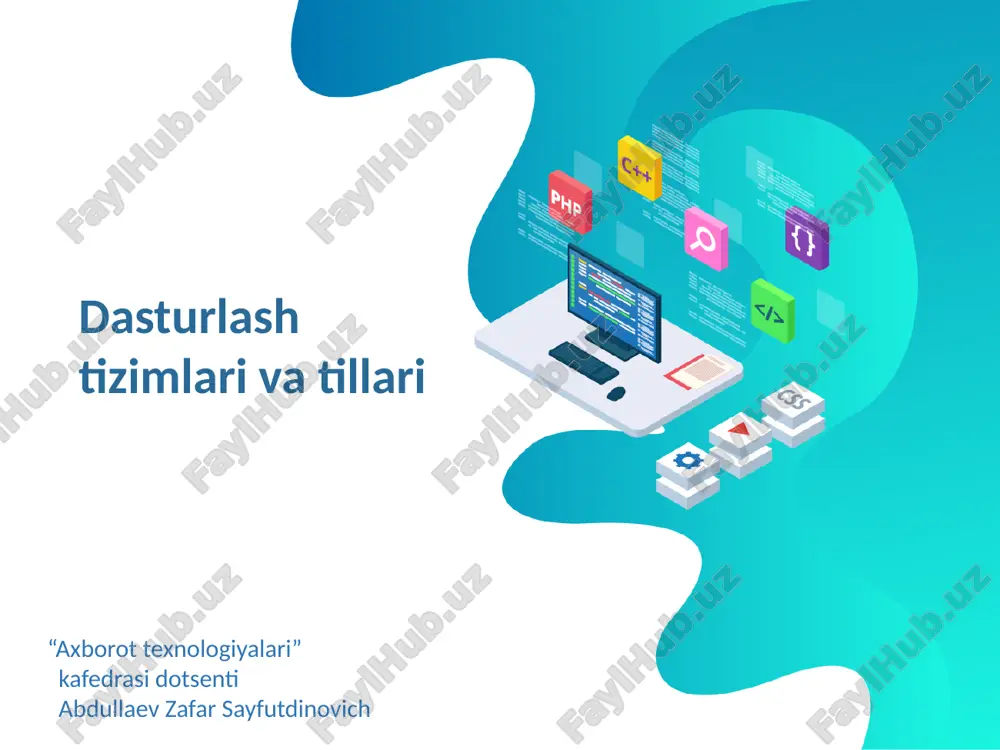 dasturlashtizimlarivatillari — PPTX