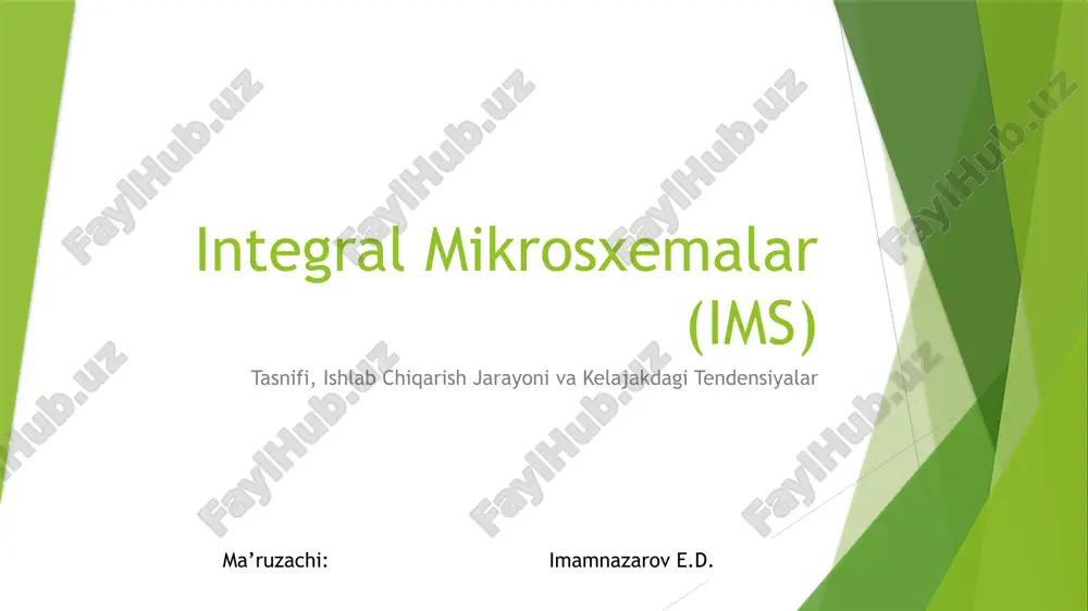 integral mikrosxemalar (ims) — PPTX