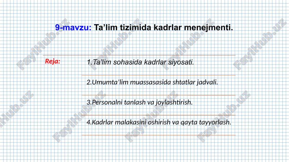 ta’lim tizimida kadrlar menejmenti — PPTX