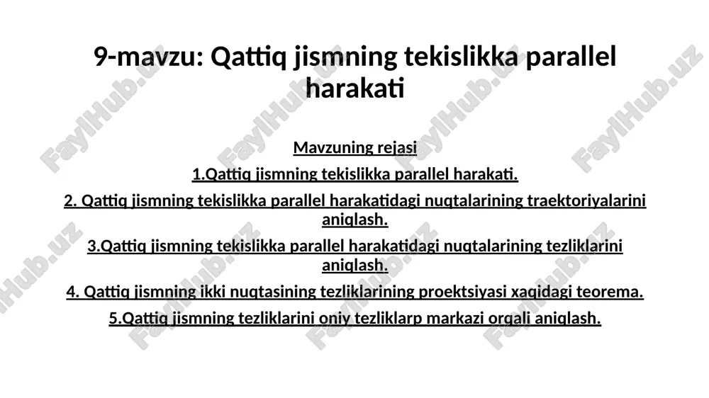 qattiq jismning tekislikka parallel harakati — PPTX