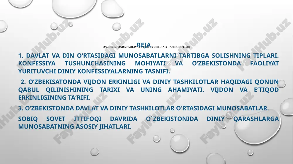 o‘zbekistonda diniy tashkilotlar — PPTX