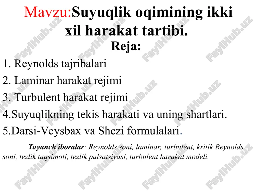 gidravlika (o‘quv qo‘llanma) — PPT