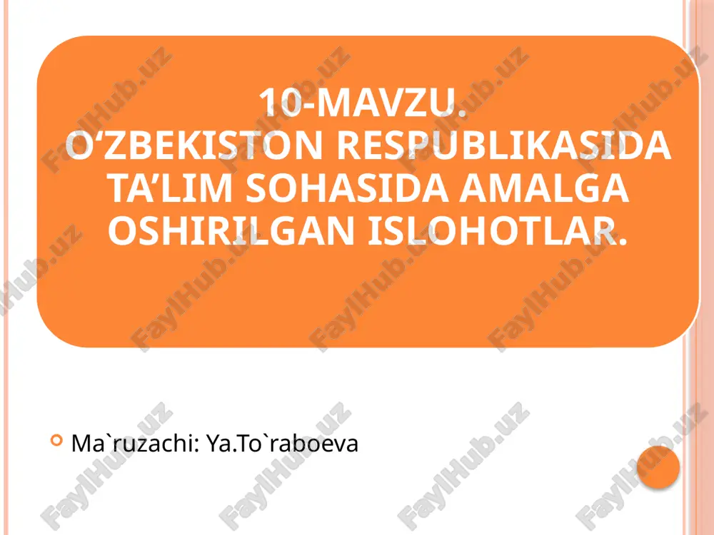 "ta'lim sohasidagi xarajatlar" — PPTX
