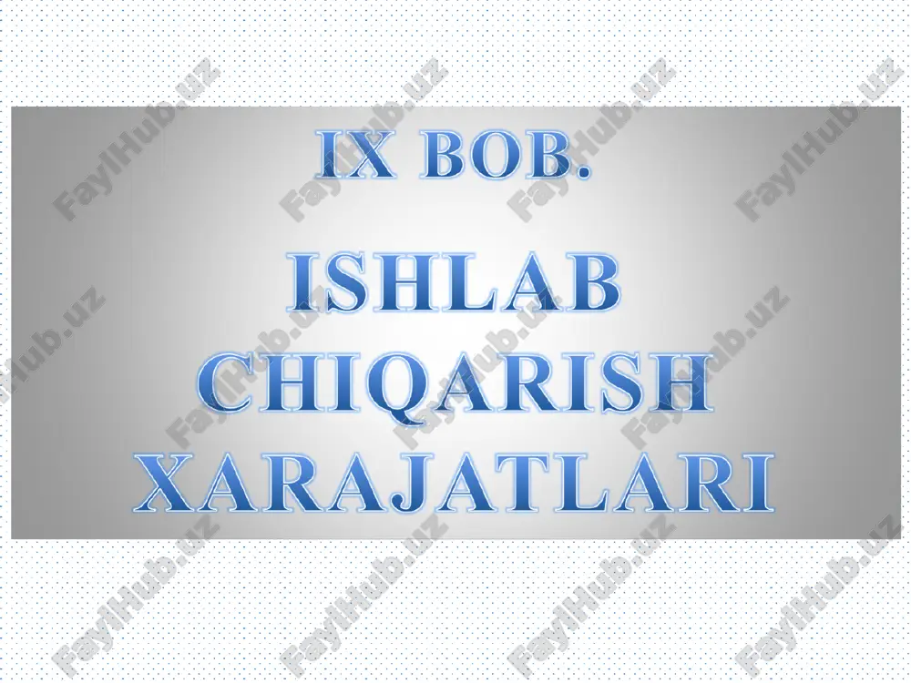 ishlab chiqarish narajatlari — PPT