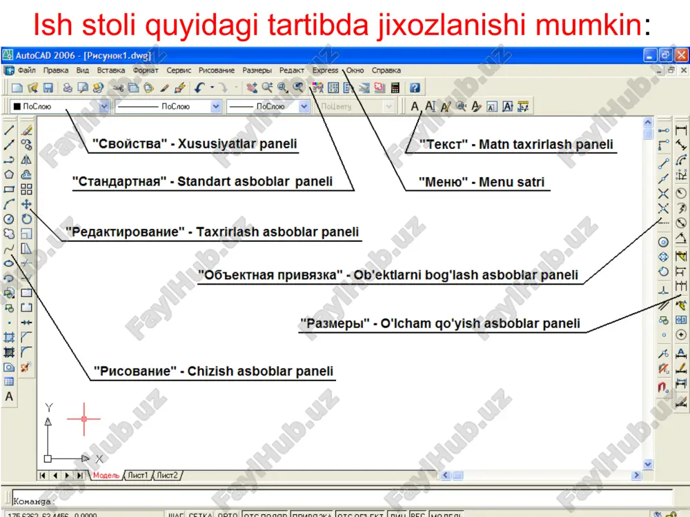 xususiyatlar paneli — PPTX