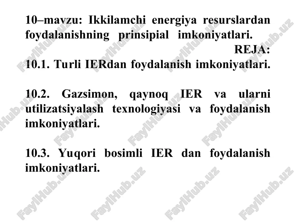 ier foydalanish imkoniyatlari — PPT