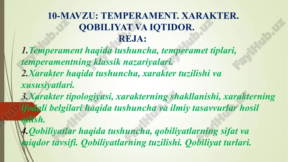 temperament, xarakter, qobiliyatlar — PPT