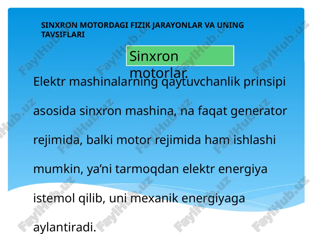 sinxron motorlar — PPTX