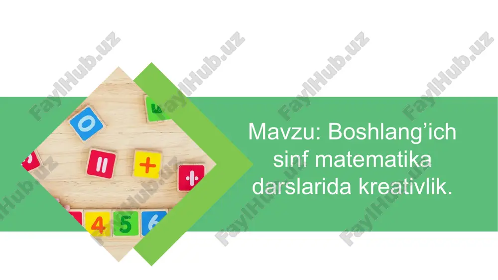 matematika darslarida kreativlik — PPTX