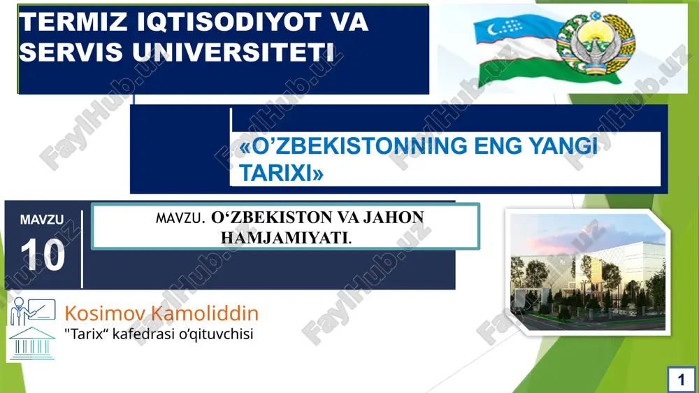 o‘zbekistonning eng yangi tarixi — PPTX