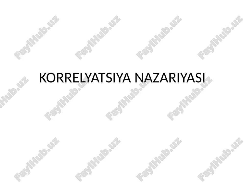 korrelyatsiya nazariyasi — PPTX