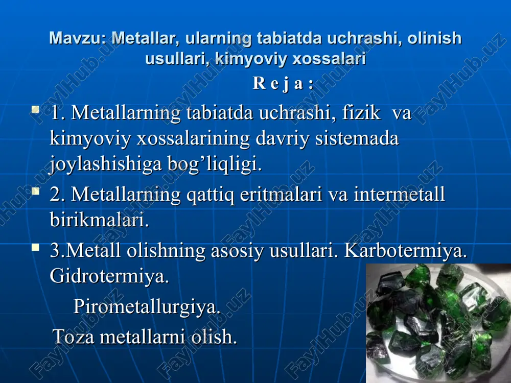 metallar haqida — PPT