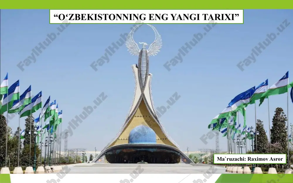 o'zbekistonning eng yangi tarixi — PPTX
