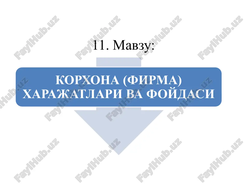 umumiy xarajatlar — PPTX
