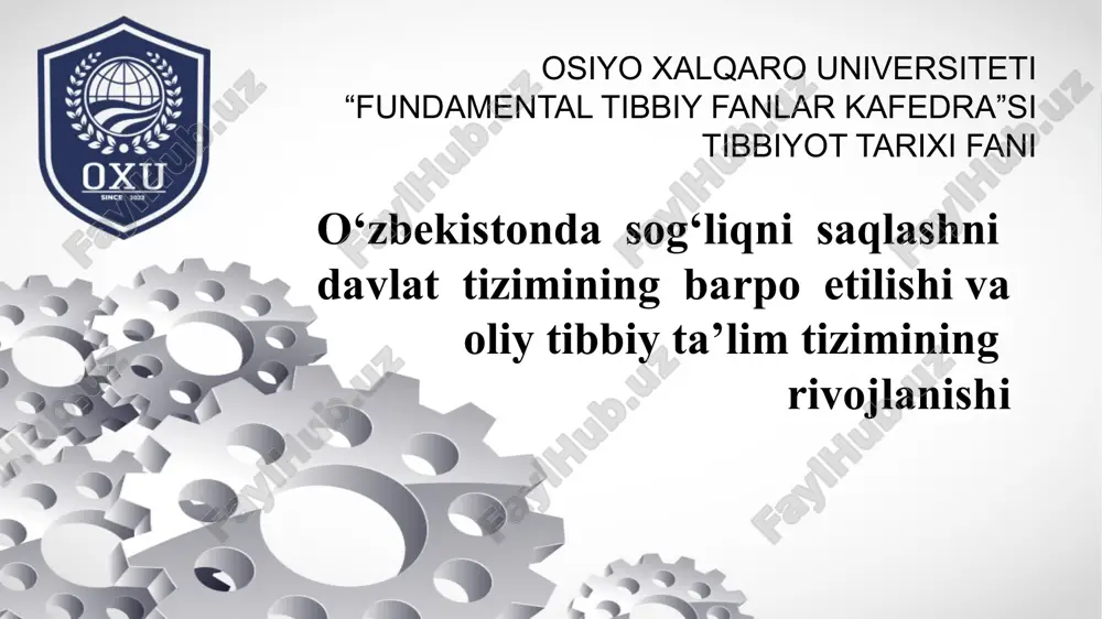 tibbiyot tarixi — PPTX