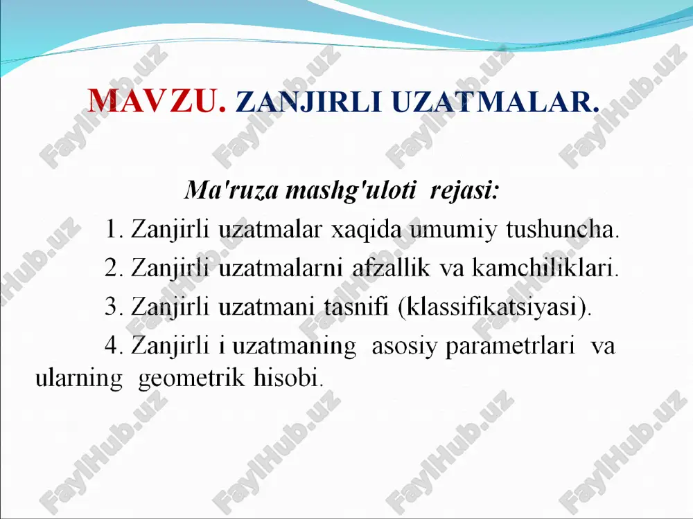zanjirli uzatmalar — PPT