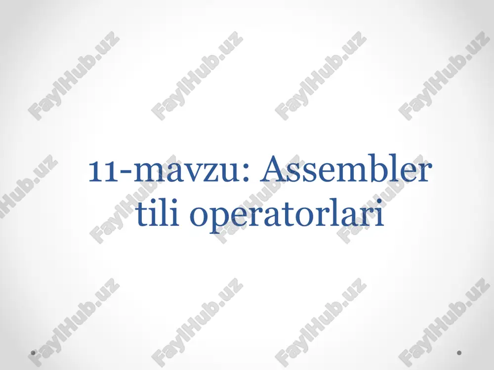 assembler tili operatorlari — PPTX