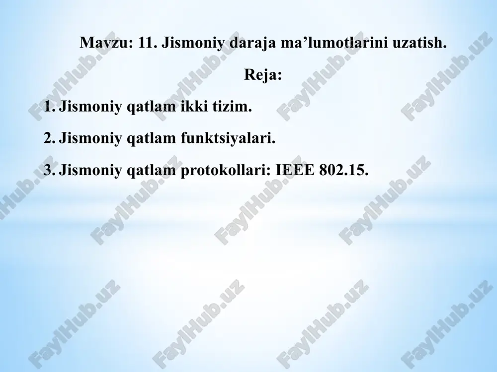 jismoniy daraja ma'lumotlarini uzatish — PPTX