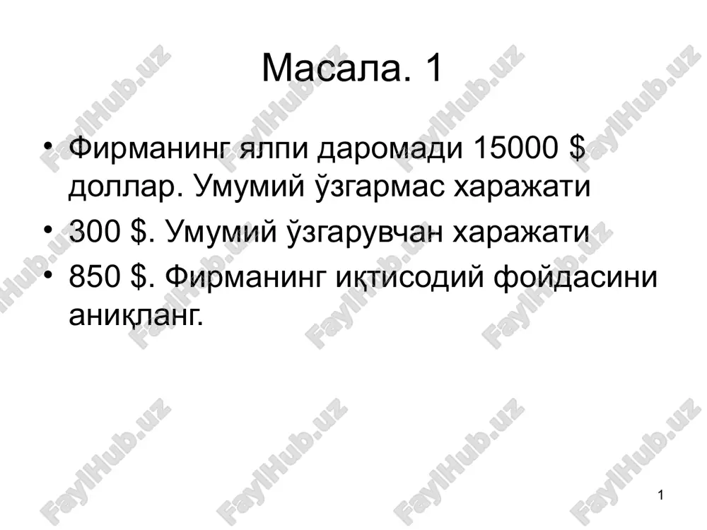 moliyaviy natiijalar — PPT