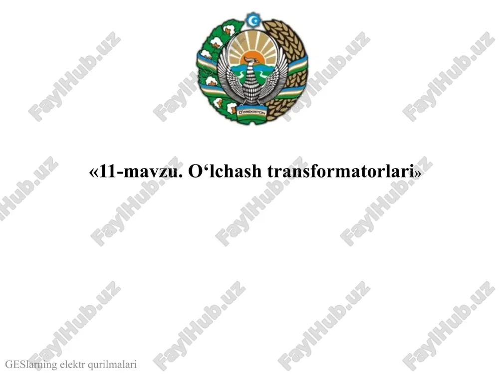 o‘lchash transformatorlari — PPTX