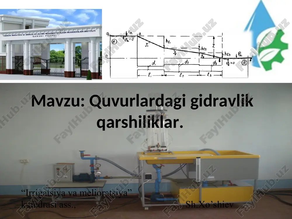 quvurlardagi gidravlik qarshiliklar — PPT