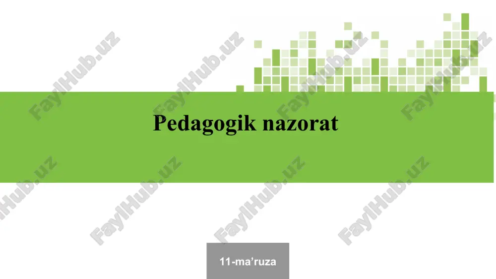 pedagogik nazorat — PPT