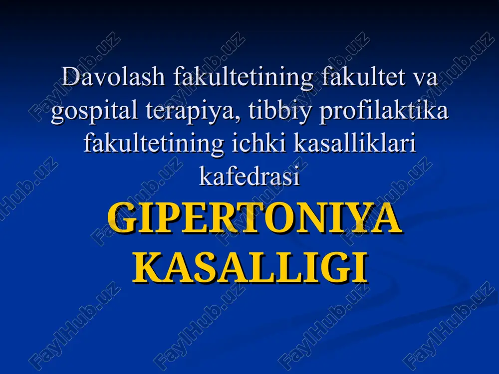 gipertoniyakasalligi — PPT