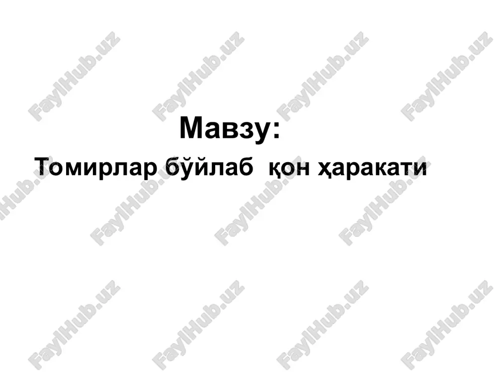 tomirlar bo'ylabqonharakati — PPT
