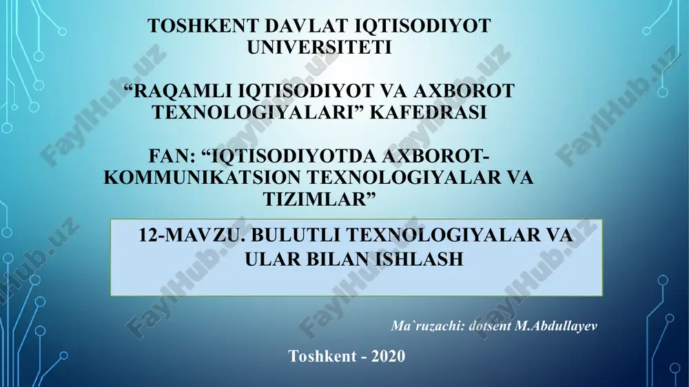 bulutli texnologiyalar — PPT