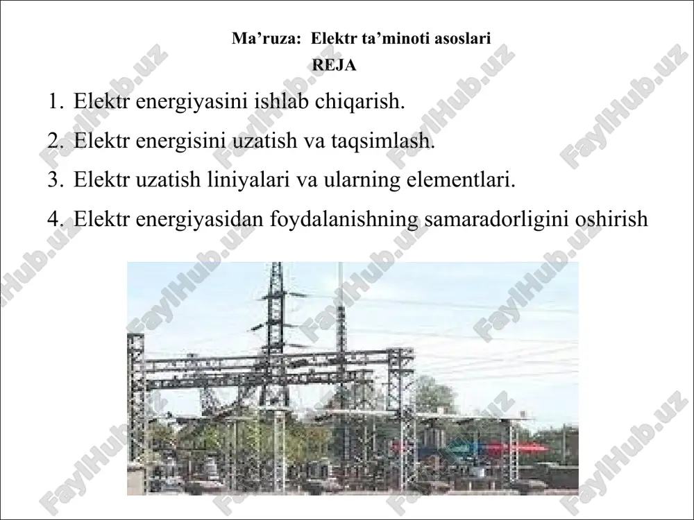 elektr ta’minotiasoslari — PPTX